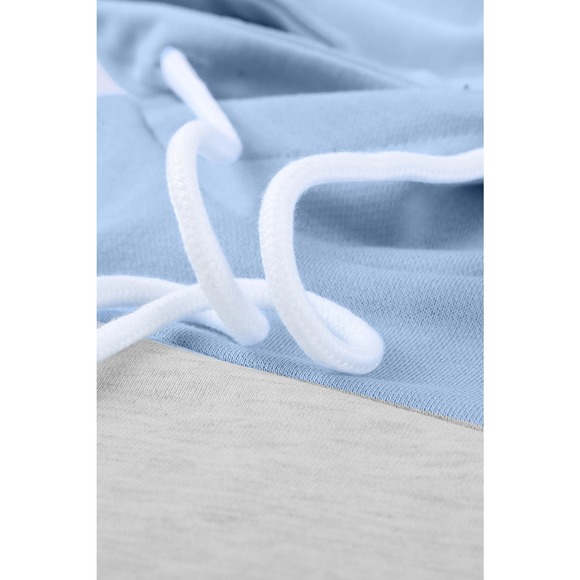 ORANGE GRAY BLUE COWL NECK SLOPING POCKETED DRAWSTRING HOODIE SIZE XL (16-18) - Picture 11 of 11